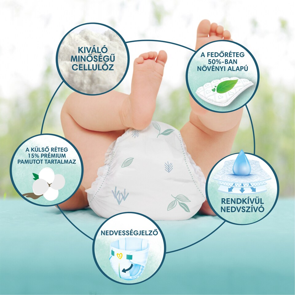 Pampers Harmonie Baby Bugyipelenka, Méret: 5, 20 db Pelenka, 12kg-17kg  1. kép
