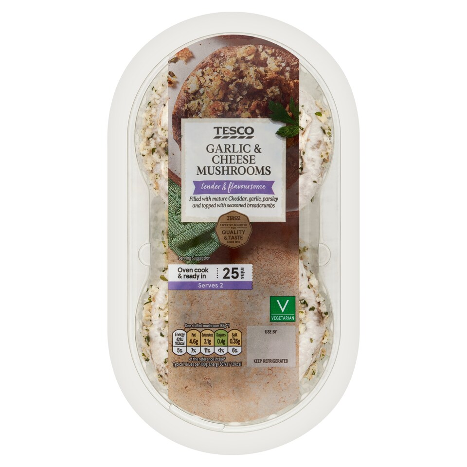 Tesco Garlic & Cheese Mushrooms 200g