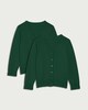 image 4 of F&F School Unisex 2-Pack Pure Cotton Knitted Cardigans in Green