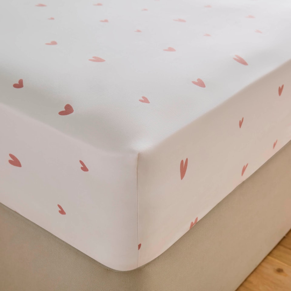 Silentnight Love Sleep Heart Print Fitted Sheet Double