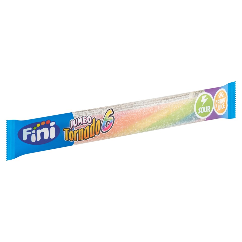 Fini Jumbo Tornado 6 Fruit-Flavoured Gummy Candy with Sour Sugar Powder 50 g