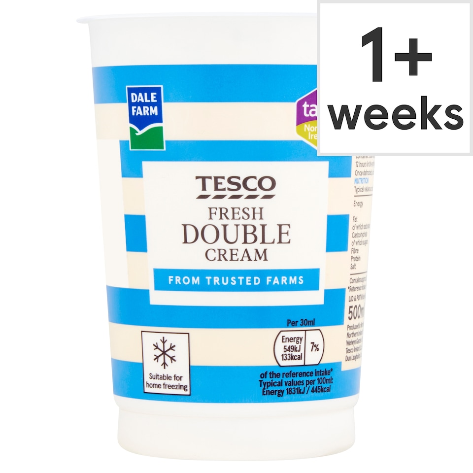 Tesco Fresh Double Cream 500Ml