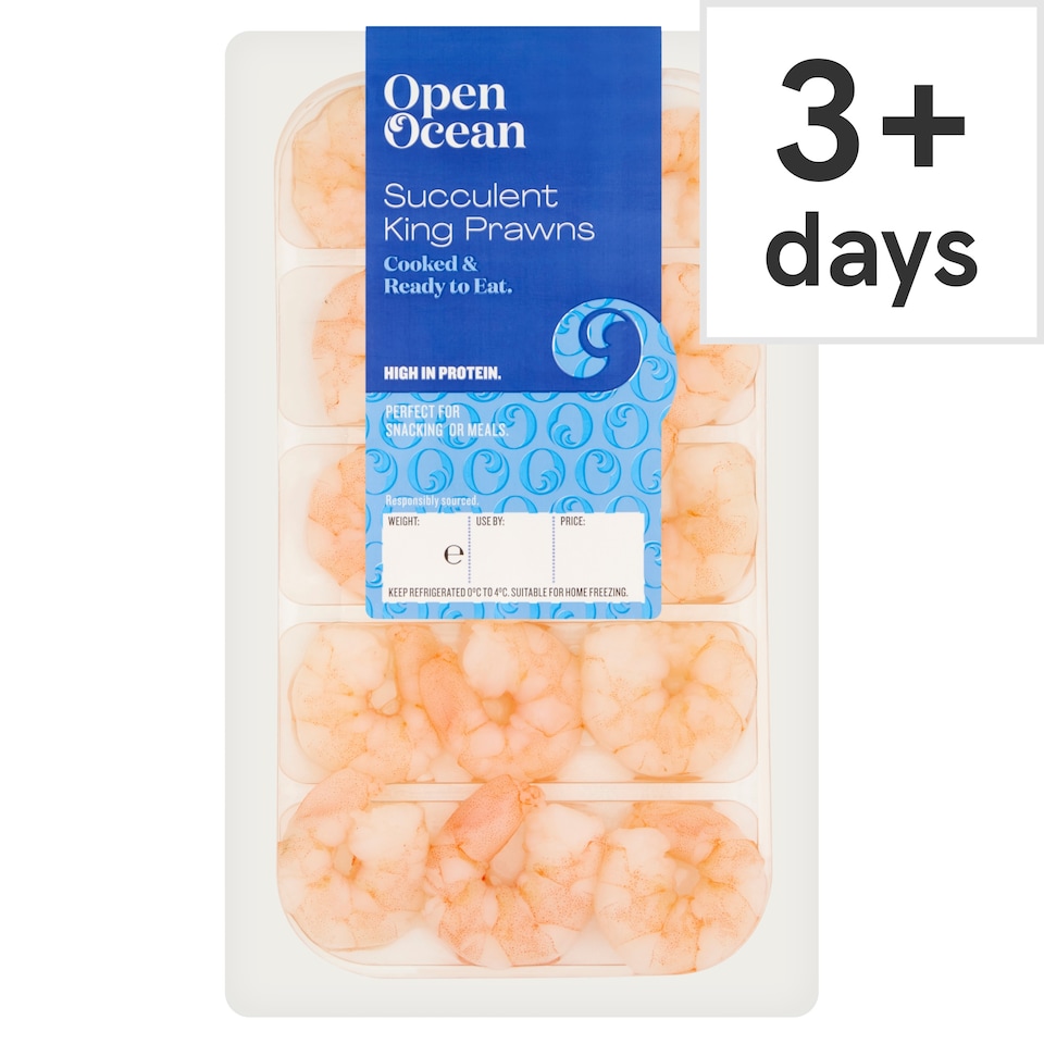 Open Ocean Succulent Cooked King Prawns 125g