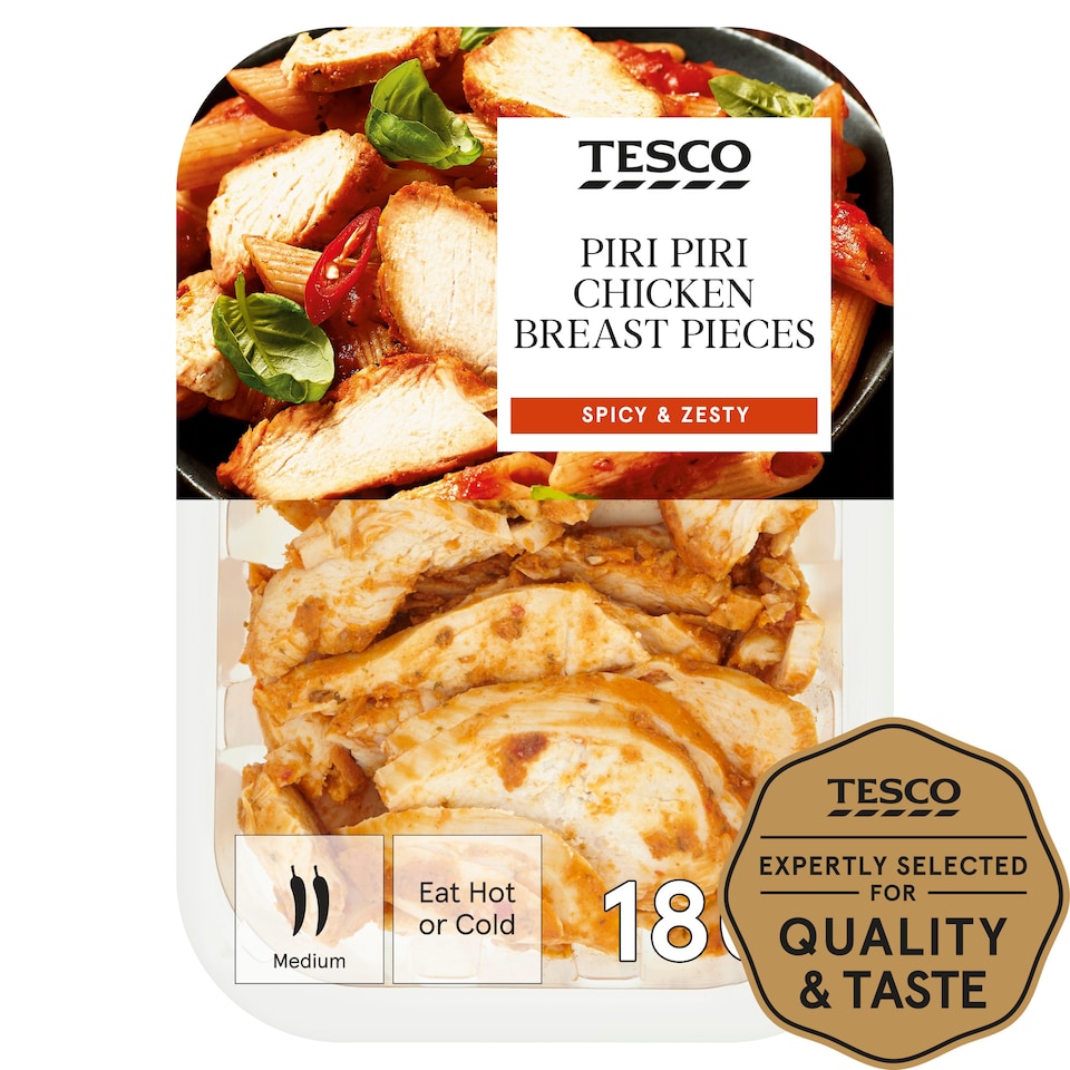 image 1 of Tesco Piri Piri Cooked Chicken Breast Pieces 180G