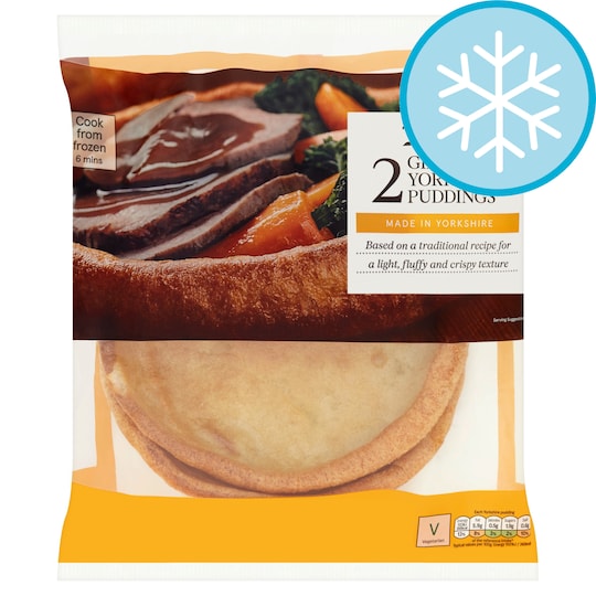 Tesco 2 Giant Yorkshire Puddings 220G Tesco Groceries