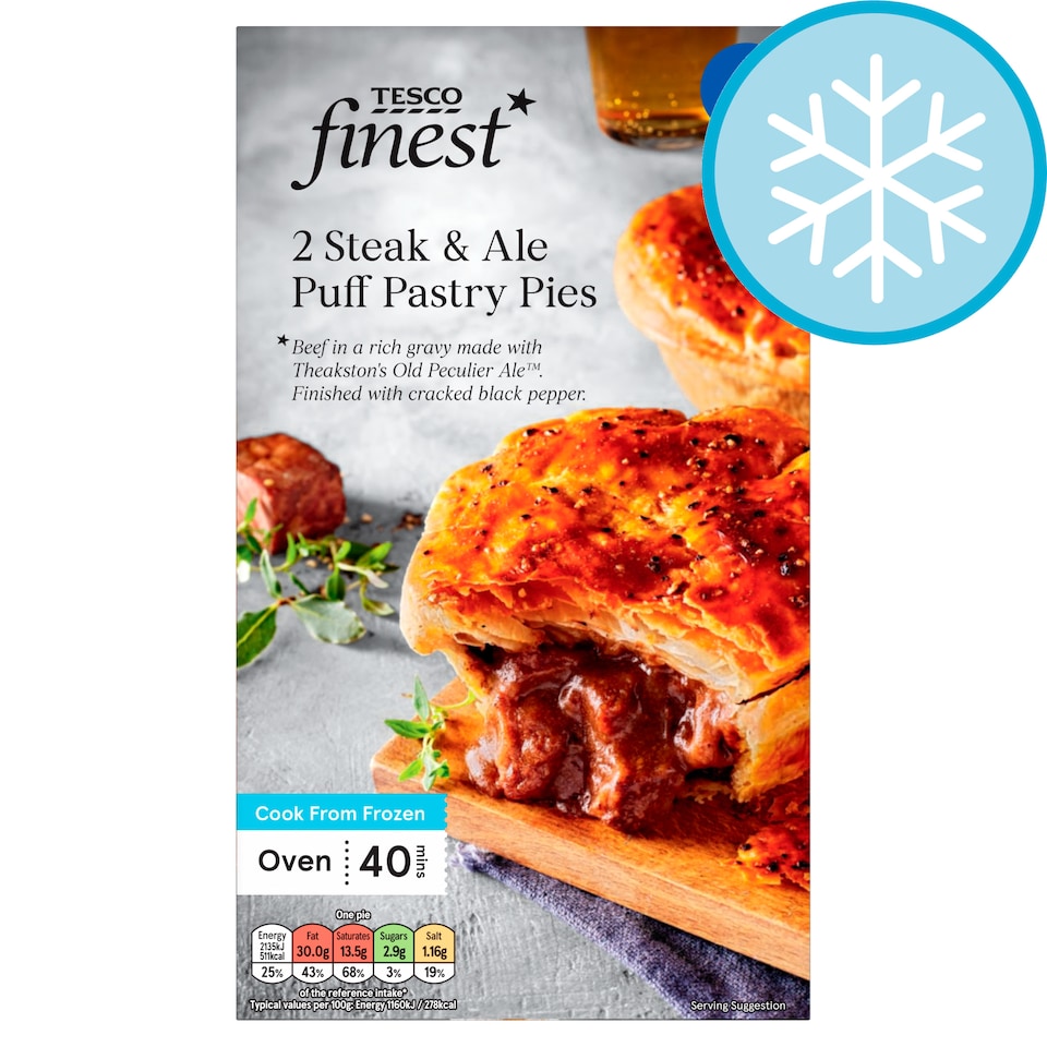 Tesco Finest 2 Steak &Ale Pies 400g
