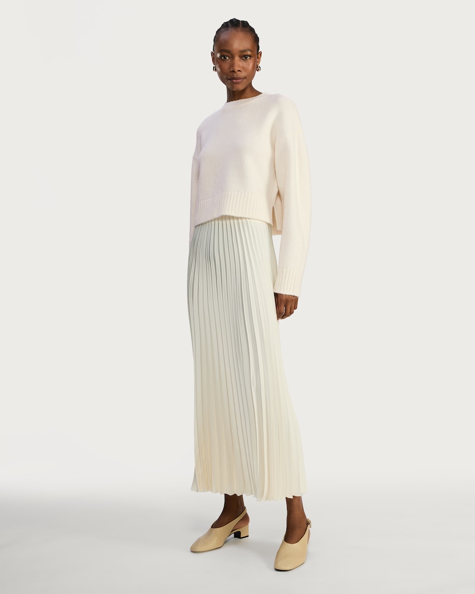image 1 of The F&F Edit Crew Neck Cropped Jumper in Cream