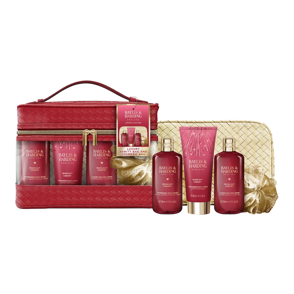 image 1 of BAYLIS & HARDING Midnight Cherry Luxury Vanity Bag Gift
