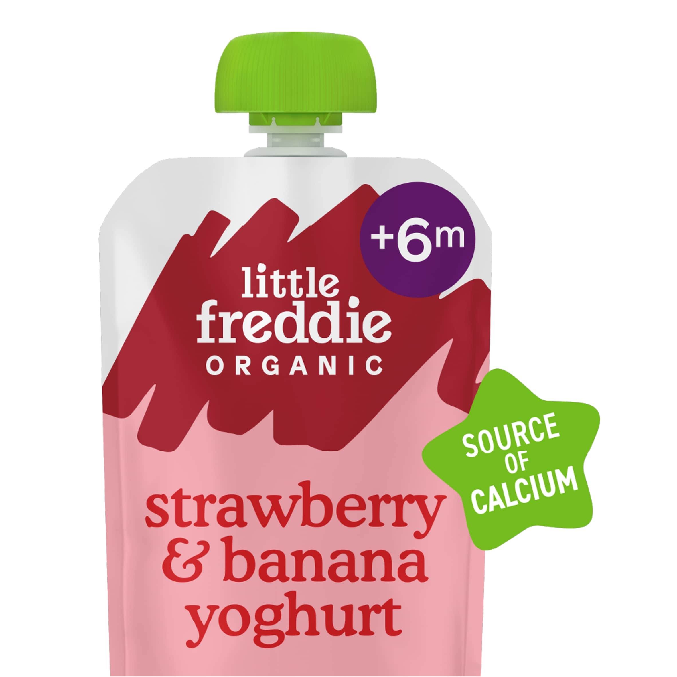 Little Freddie Organic Strawberry & Banana Greek Style Yoghurt Baby Food Pouch 6+ Months 100g