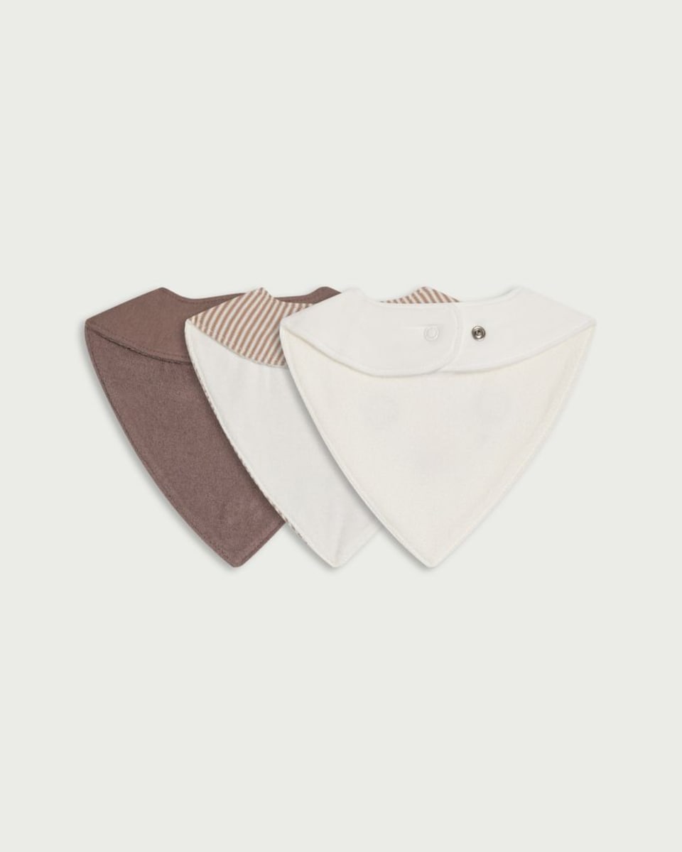 image 1 of F&F Baby 3-Pack Pure Cotton Bibs in White