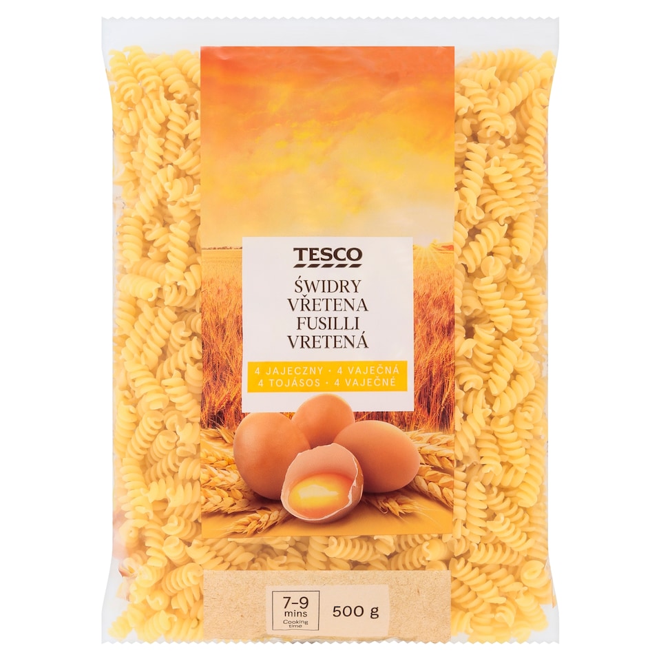 Tesco fusilli 4 tojásos száraztészta 500 g