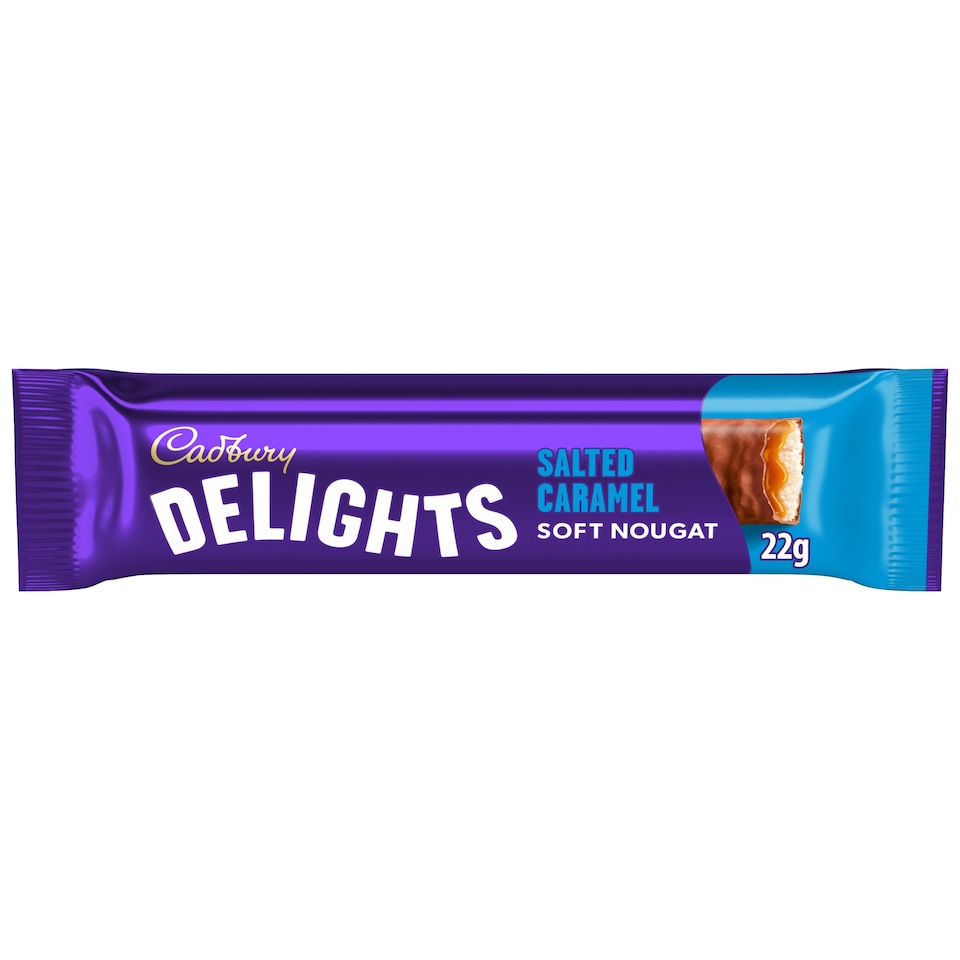 Cadbury Delights Salted Caramel Chocolate Nougat Bar 5 Pack 110g