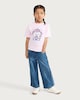 image 1 of F&F Girls Pure Cotton K-Pop Unicorn T-Shirt in Pink