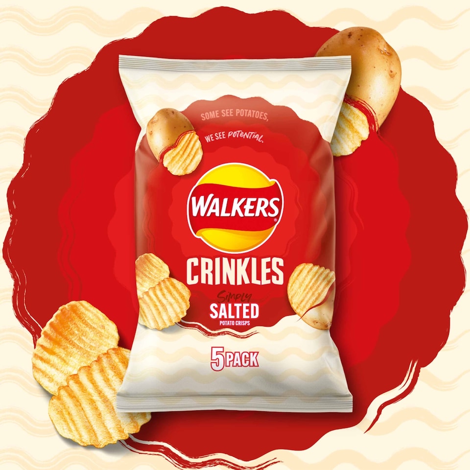 image 1 of Walkers Crinkles Simply Slted Crisps 5 X 23G