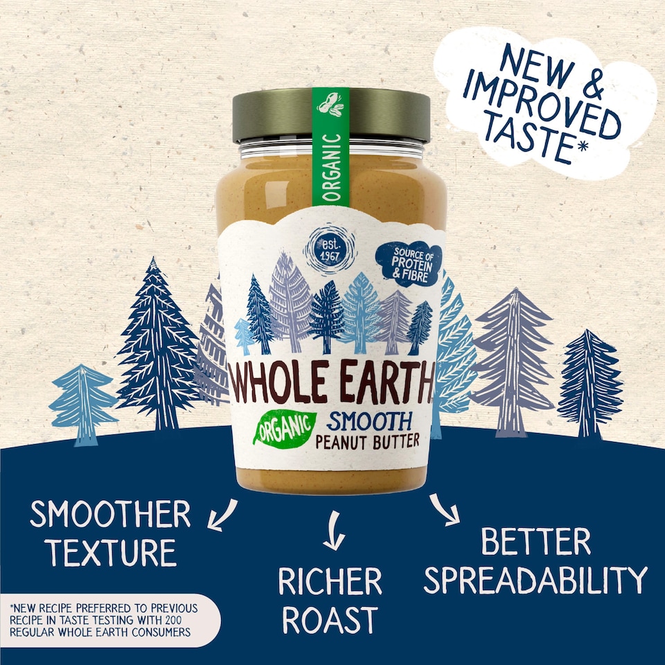 image 1 of Whole Earth Smooth Organic Peanut Butter 340g