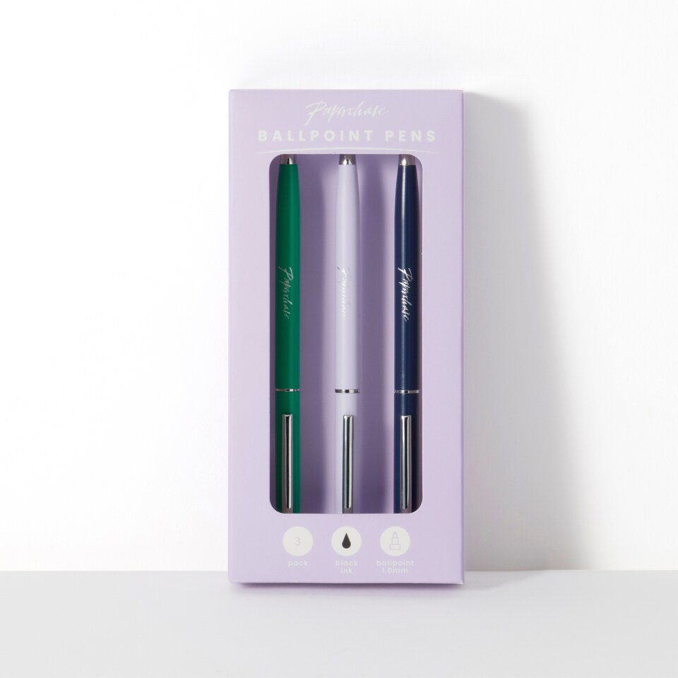 image 1 of Paperchase Artful Scribble Set of 3 Metal Twist Pens