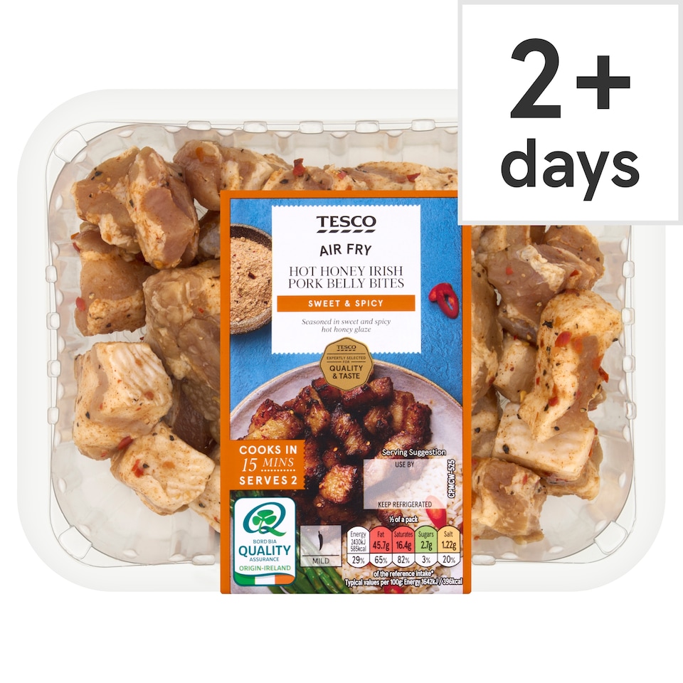 Tesco Hot Honey Irish Pork Belly Bites 410g