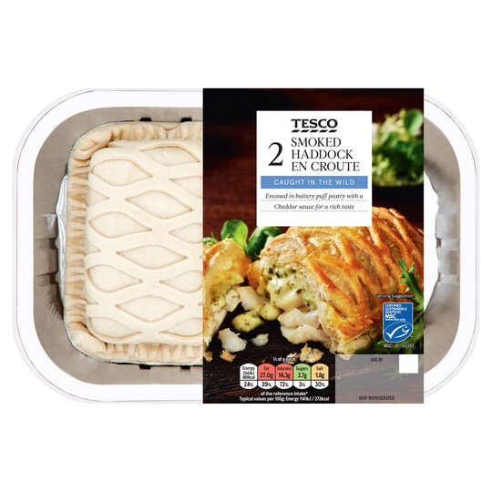 Tesco Smoked Haddock En Croute 380G Tesco Groceries