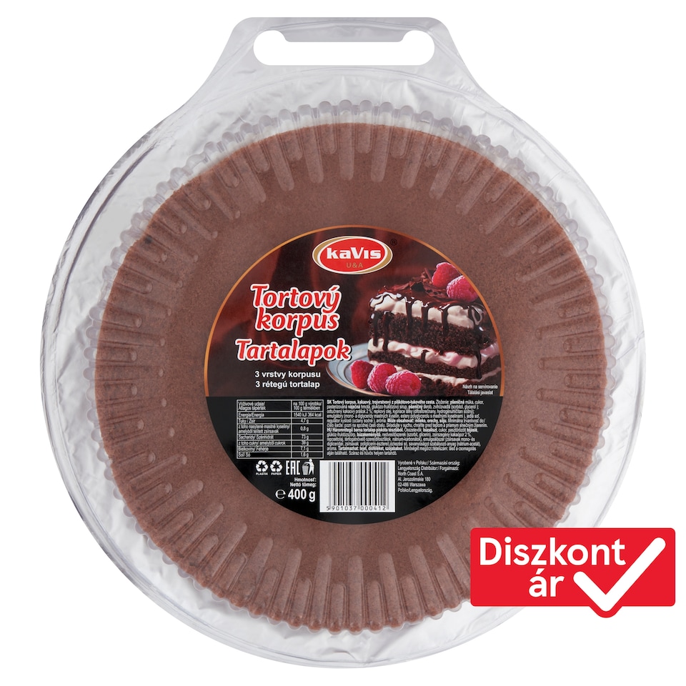 Kavis háromrétegű barna tortalapok piskóta tésztából 400 g