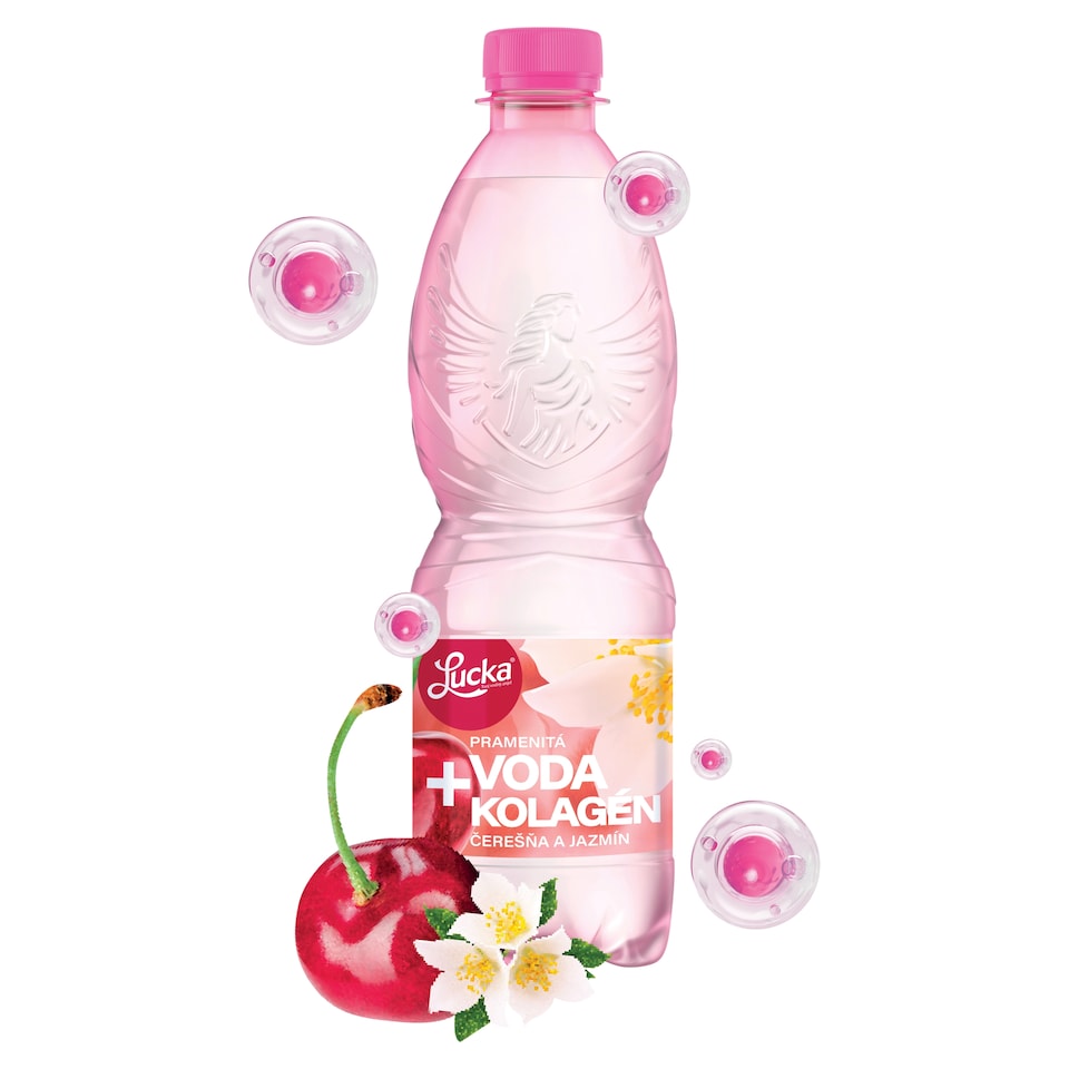 Lucka Tvoj vodný anjel Spring Water + Collagen Cherry and Jasmine 0.5 L