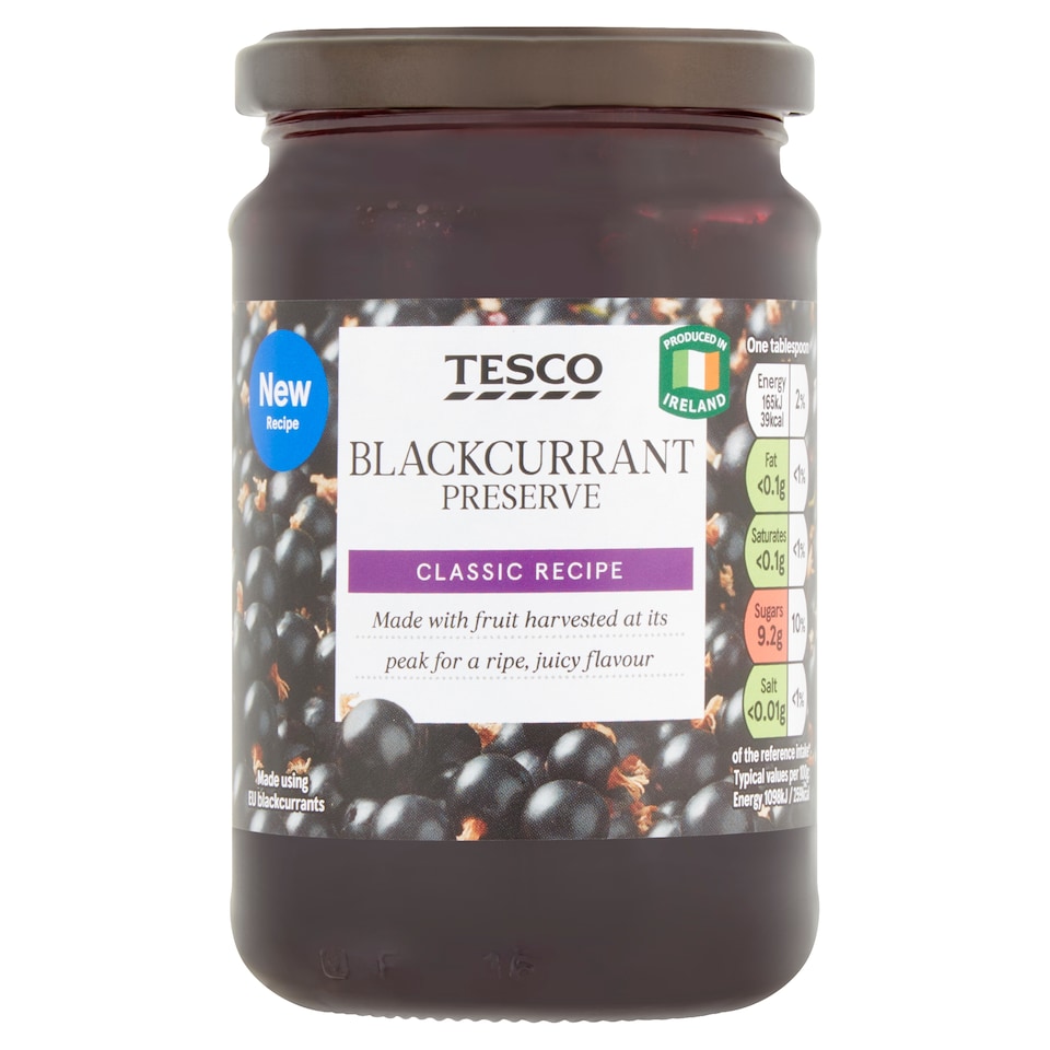Tesco Blackcurrant Preserve 340G