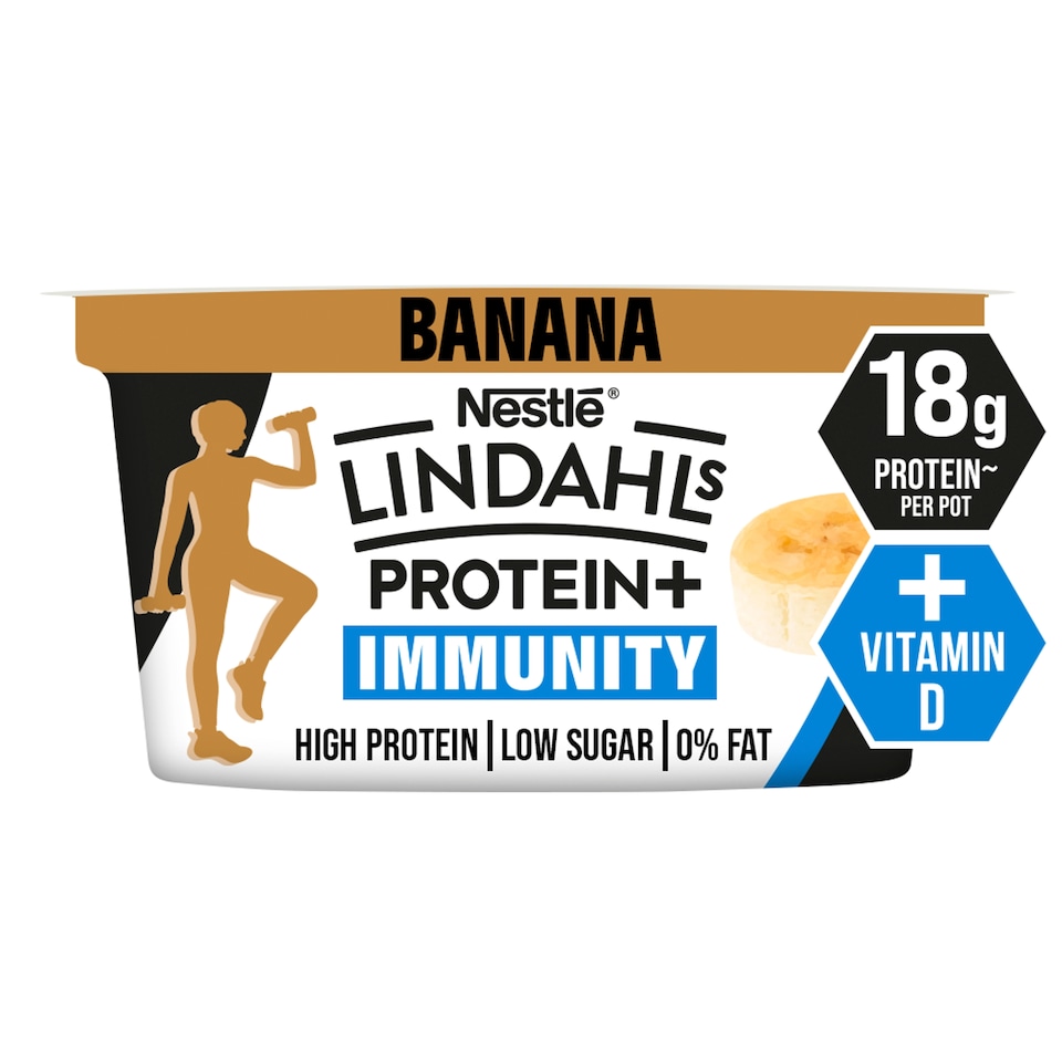 Lindahls Protein+ Immunity Banana Flavour fat free quark 150g