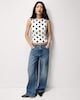 image 4 of F&F Polyamide Polka Dot Vest in Multi White