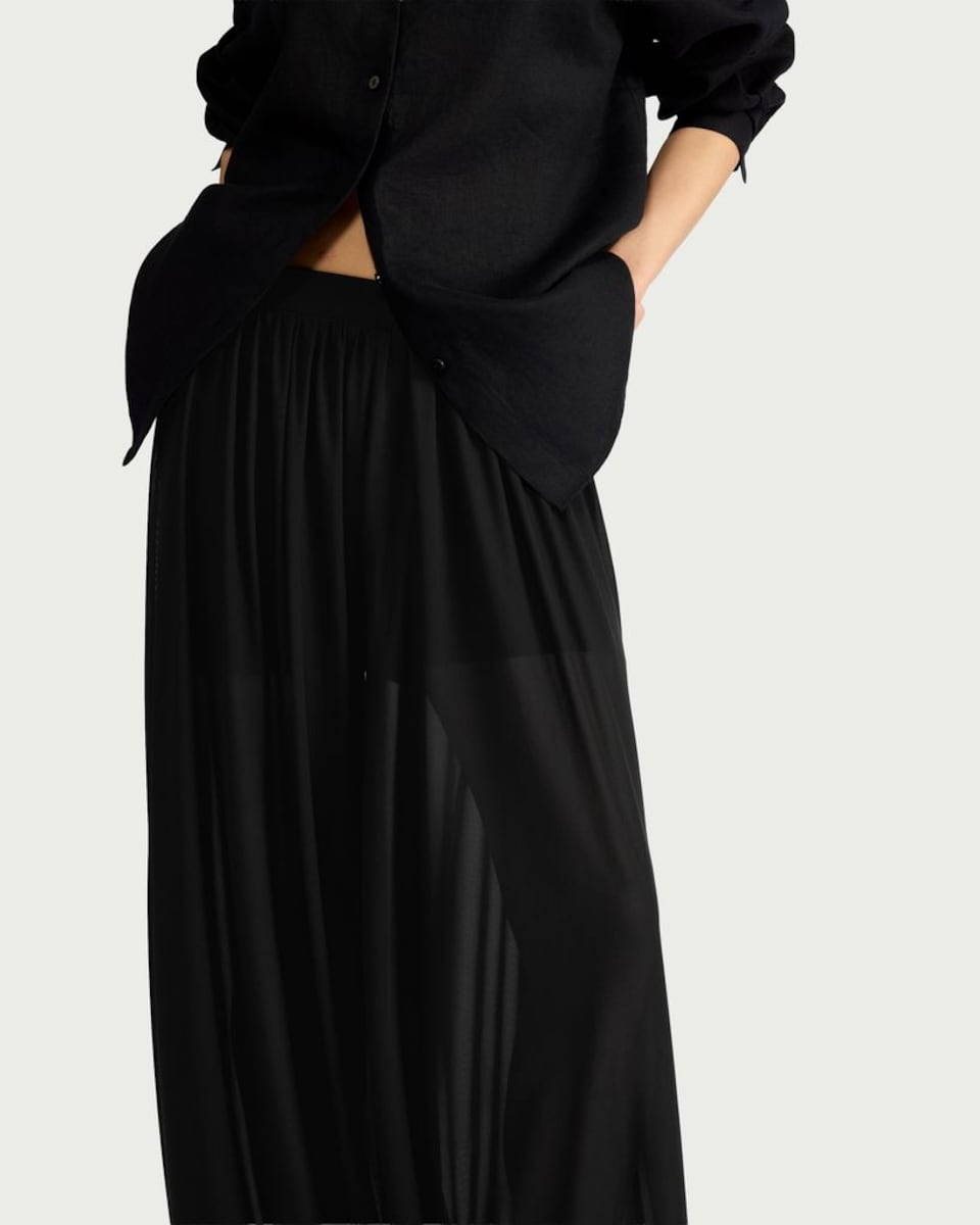 image 1 of F&F Mesh Balloon Leg Trousers in Black