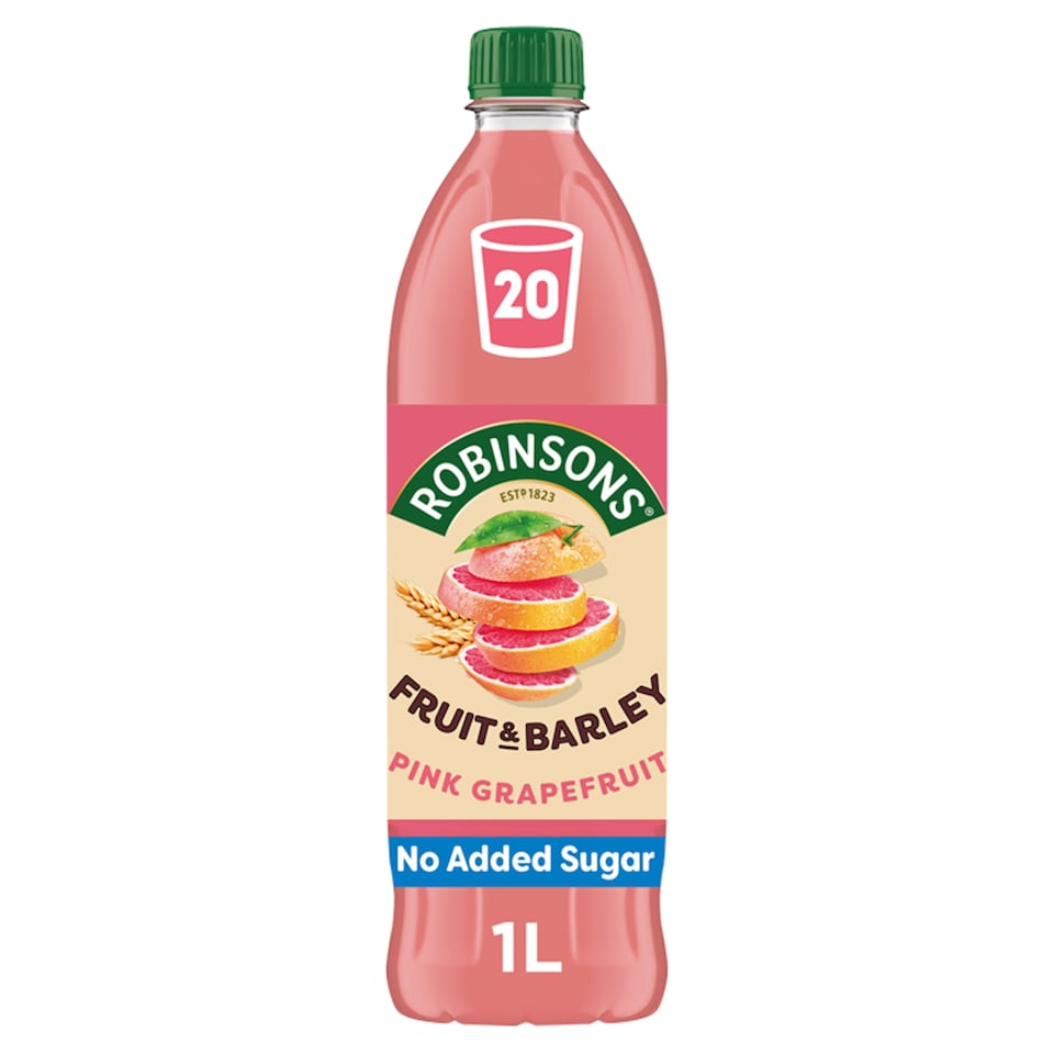 image 1 of Robinsons Fruit & Barley with Vitamins Pink Grapefruit Squash 1L