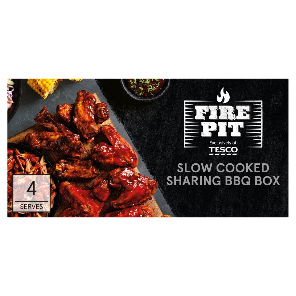 Tesco Fire Pit Slow Cooked Sharing Bbq Box 1.185Kg Tesco Groceries