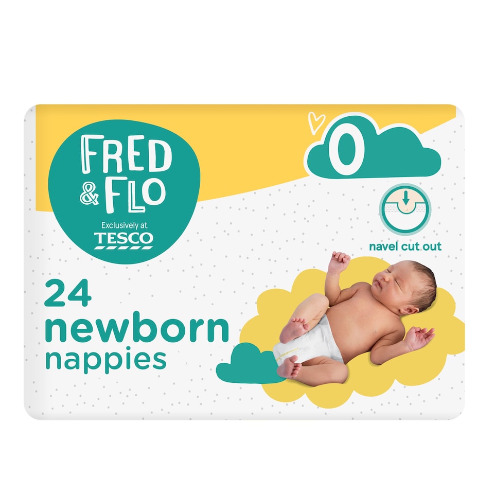 image 1 of Fred & Flo Newborn Nappy Size 0 24 Pack