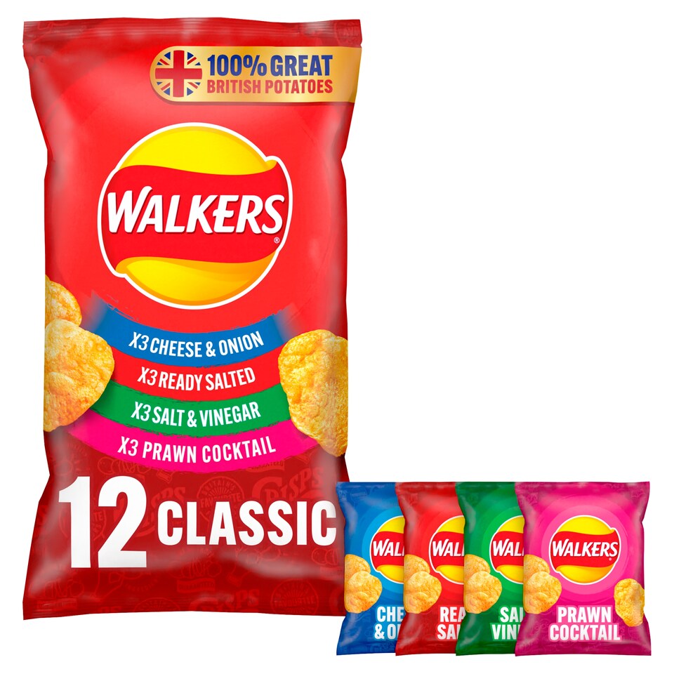 image 1 of Walkers Classic Variety Multipack Crisps 12x25g