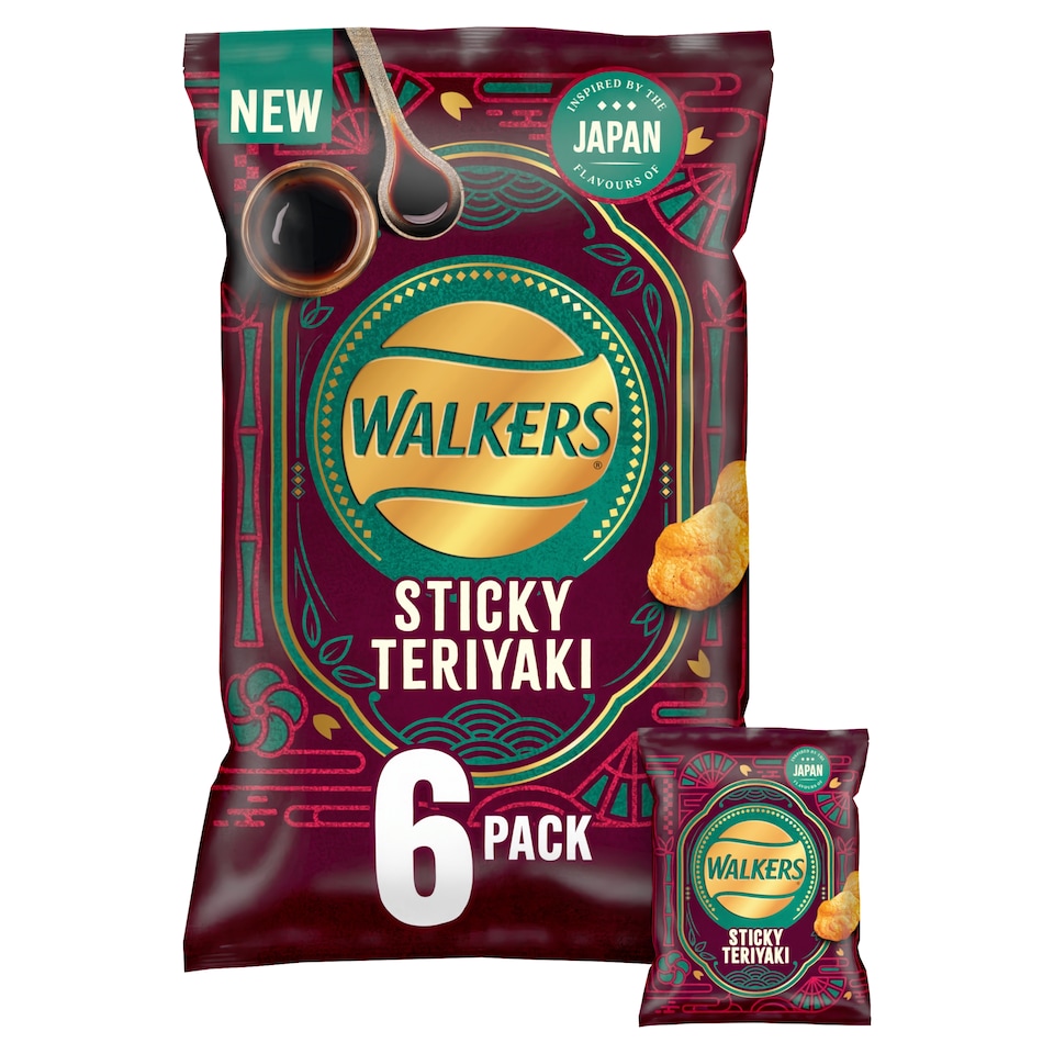 image 1 of Walkers Sticky Teriyaki Multipack Crisps 6 x 25g