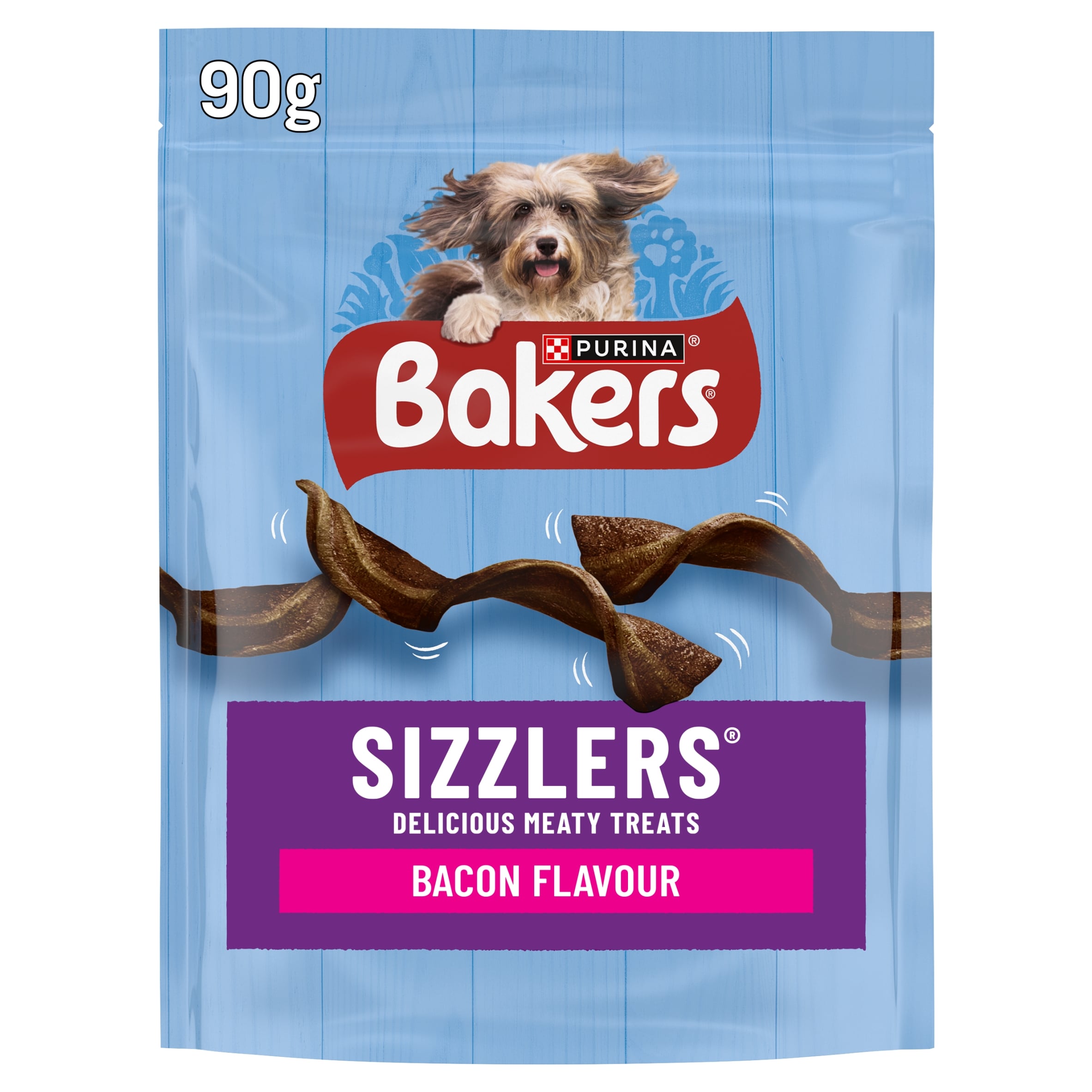 Bakers Sizzlers Dog Treats Bacon 90G
