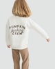 image 4 of F&F Girls Cotton Rich Pumpkin Picking Crew Sweatshirt in Cream