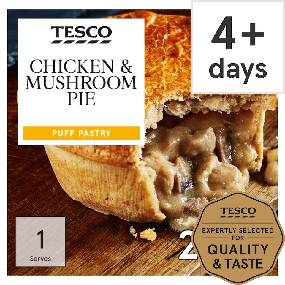 Tesco Chicken & Mushroom Puff Pastry Pie 200G