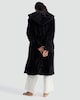 image 3 of F&F Fleece Hooded Dressing Gown in Black