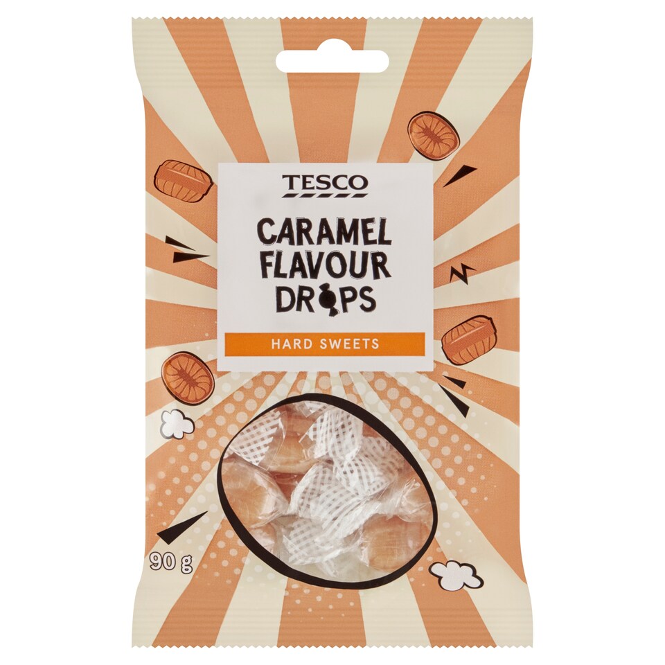 Tesco Caramel Flavour Drops 90 g