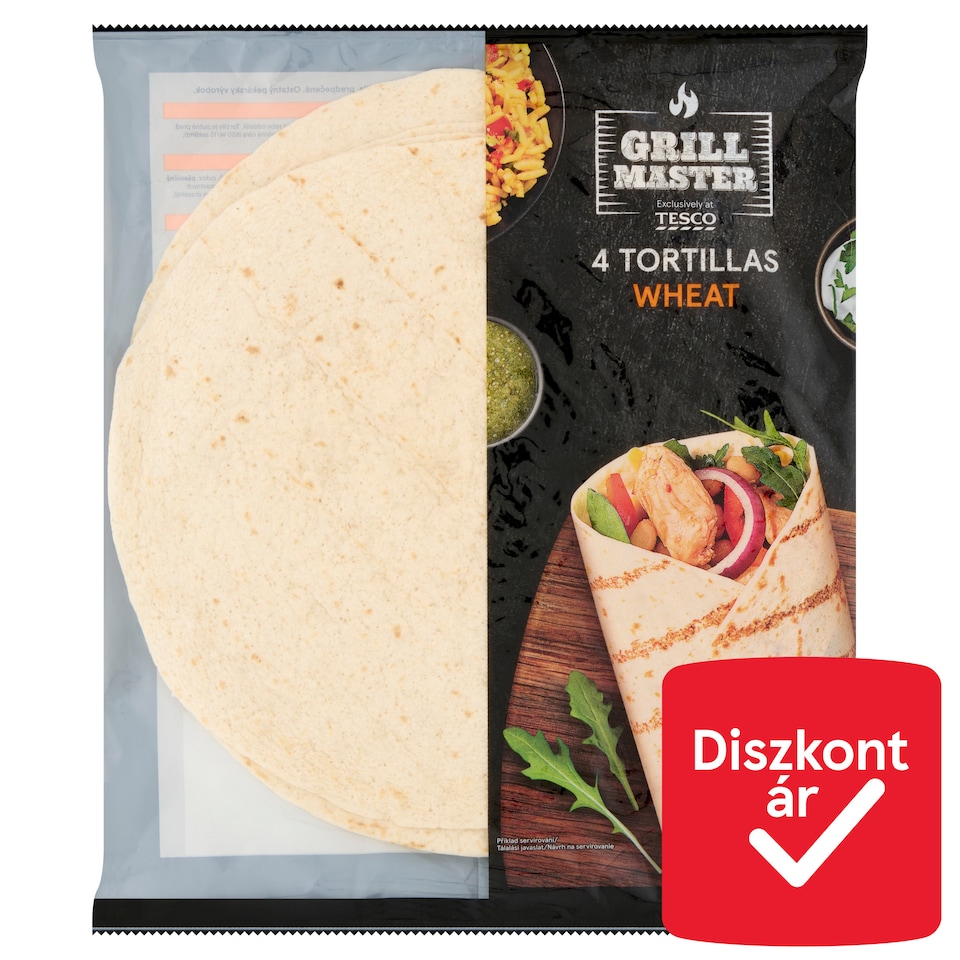 Grill Master elősütött tortilla lapok búzalisztből 4 x 62,5 g (250 g)
