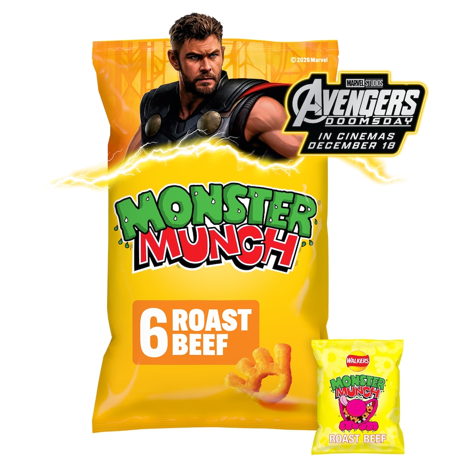 image 1 of Walkers Monster Munch Roast Beef Multipack Crisps 6x20g