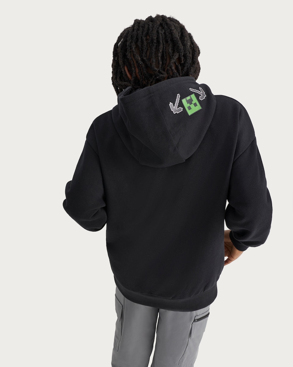 image 1 of Minecraft Creeper Cotton Rich Hoodie in Grey
