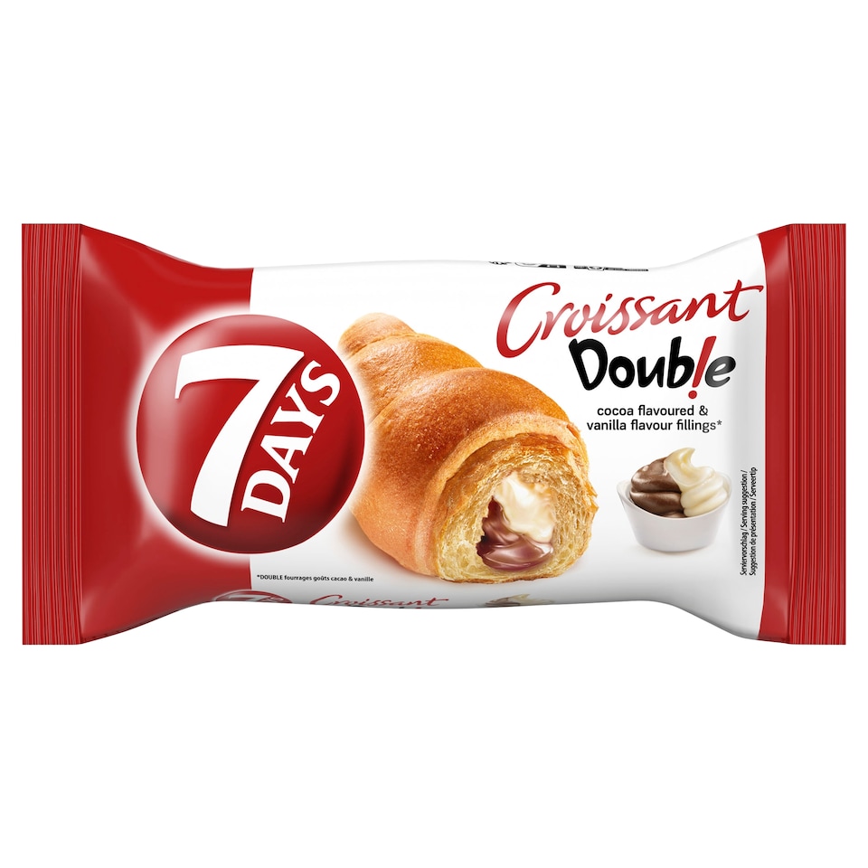 7 Days Double Croissant - Cocoa & Vanilla Flavour Fillings 60g