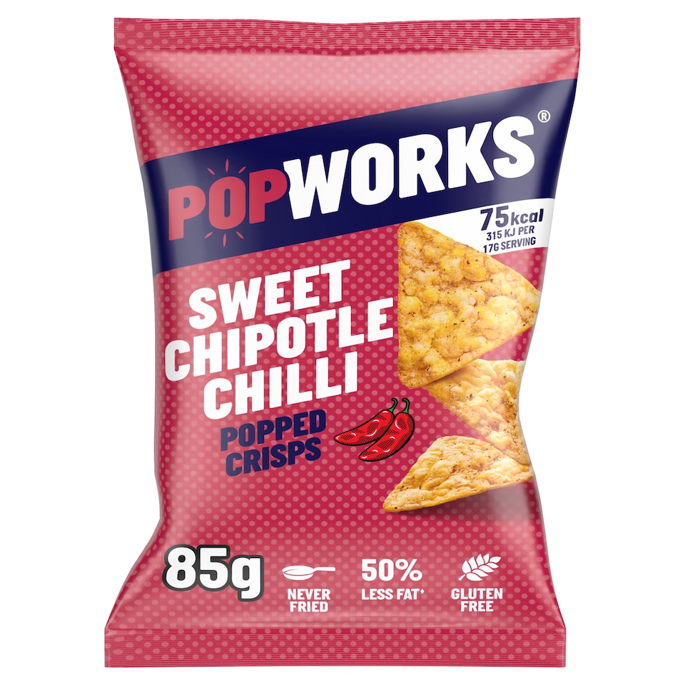 image 1 of Popworks Sweet Chipotle Chilli Sharing Bag Popped Crisps 85g