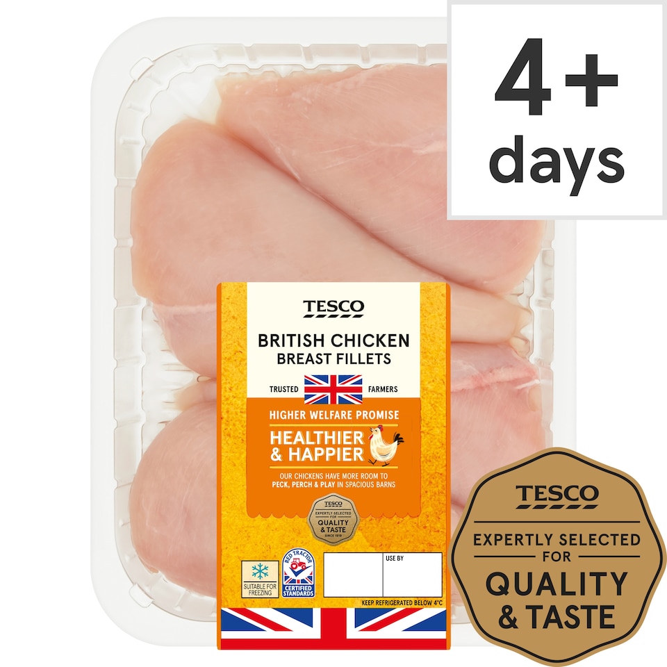 Tesco British Chicken Breast Fillets 650G