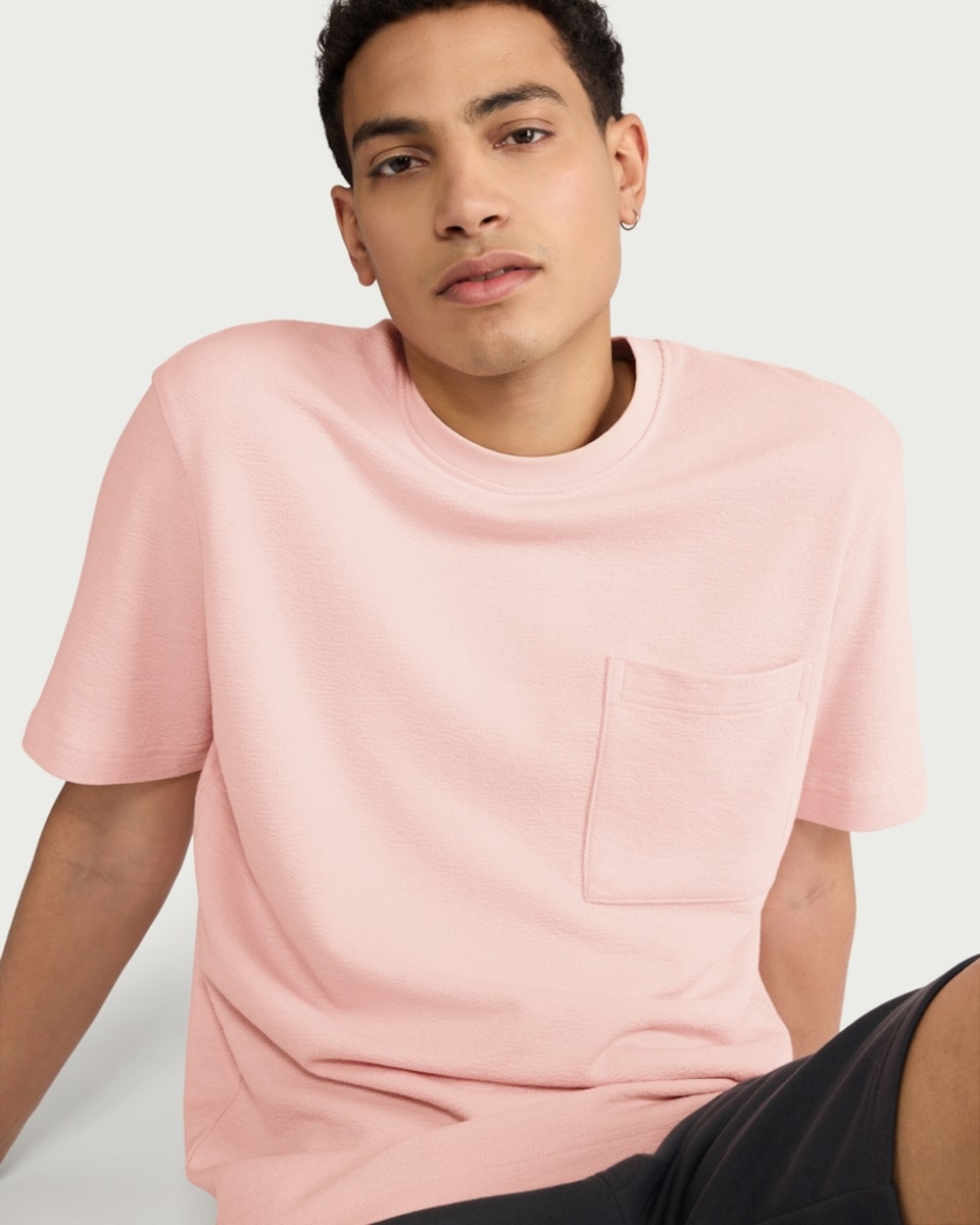 image 1 of F&F Pure Cotton Pocket Oversized Fit T-Shirt in Pink