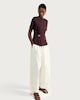 image 2 of F&F Pure Cotton Ruched Metal Accent T-Shirt in Berry