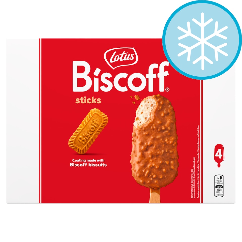 Lotus Biscoff Ice Cream Sticks 4x90ml