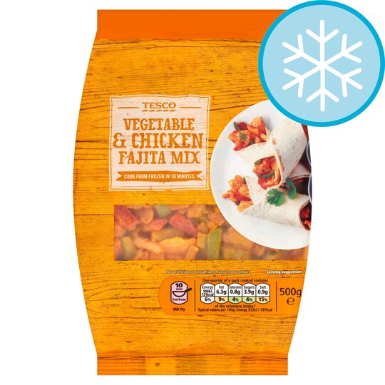 Tesco Vegetable And Chicken Fajita Mix 500G