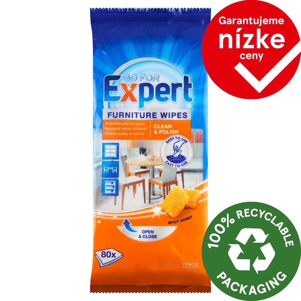 Go For Expert Spicy Honey Furniture Wipes 80 pcs