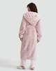 image 4 of F&F Fleece Stripe Hooded Dressing Gown in Pink